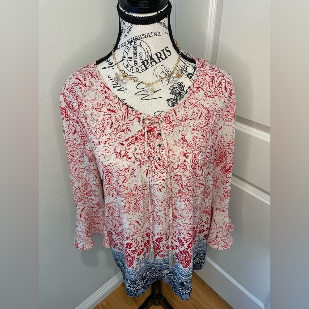 Style and Company Peasant Blouse Size Large